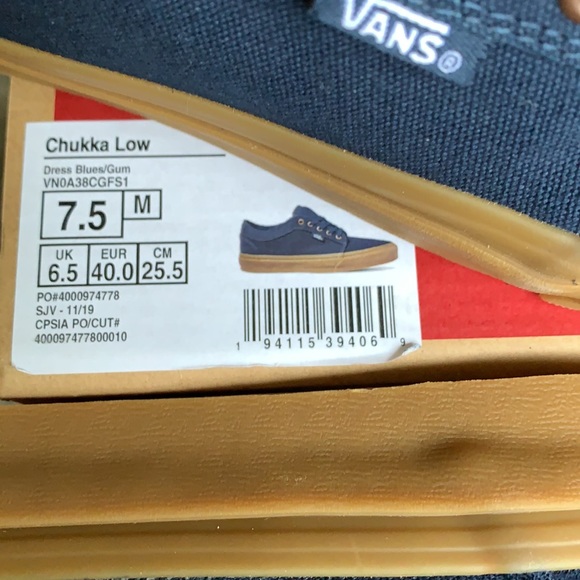 VANS CHUKKA LOW DRESS BLUES/GUM WMNS - Picture 15 of 15
